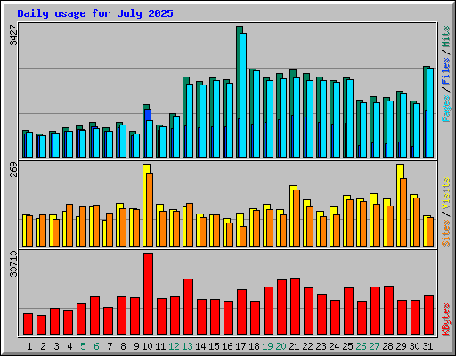 Daily usage for July 2025