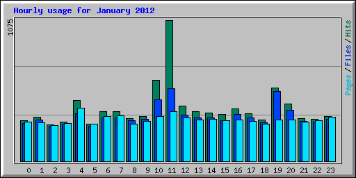 Hourly usage for January 2012