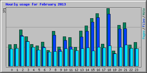 Hourly usage for February 2013