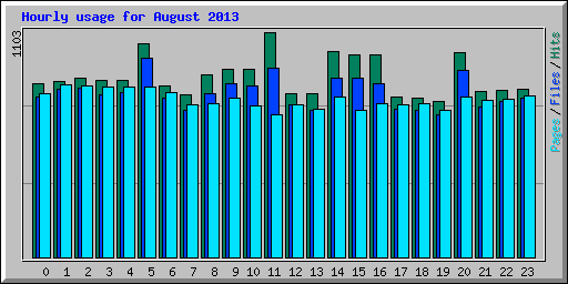 Hourly usage for August 2013