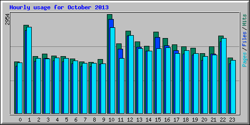 Hourly usage for October 2013