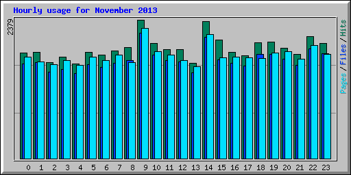 Hourly usage for November 2013