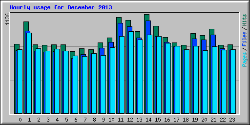 Hourly usage for December 2013