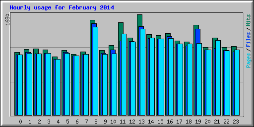Hourly usage for February 2014