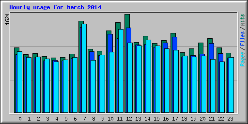 Hourly usage for March 2014