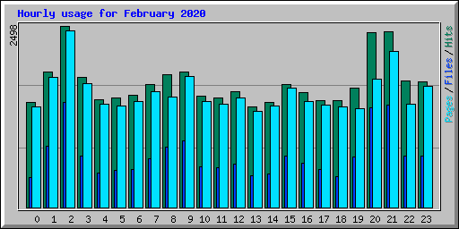 Hourly usage for February 2020