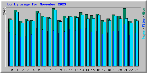 Hourly usage for November 2023