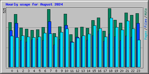 Hourly usage for August 2024