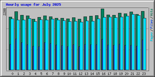 Hourly usage for July 2025